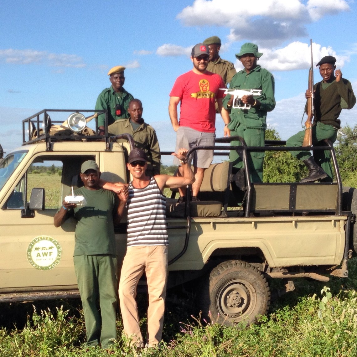 Steve, me & drone w/ the African Wildlife Foundation anti-poaching team